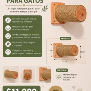 Polín para Gatos – Rascador natural y diseño funcional en un solo cilindro